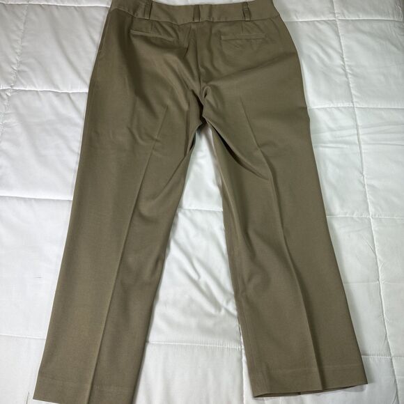 Elliott Lauren Two Button Cropped Button Up Taupe Pants Size 12 - Picture 5 of 10